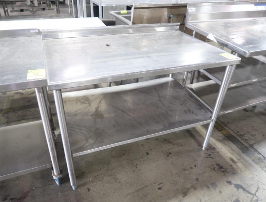 stainless table w/ backsplash & undershelf