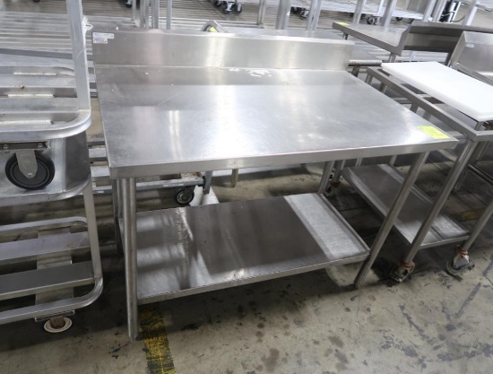 stainless table w/ backsplash & undershelf