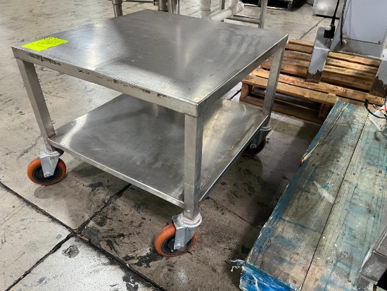 stainless equipment stand, on casters