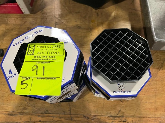 large drip trays, 5) packages, 4 drip trays each