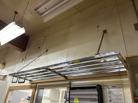 96in X 24in Chain Mounted Wall Shelf