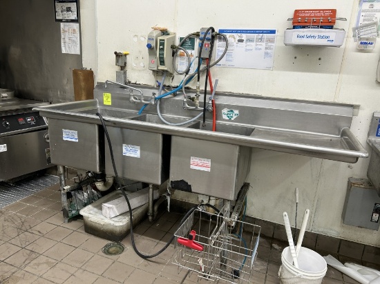 Stainless Steel 3 Compartment Sink