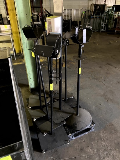 Group Of Produce Bag Stands And Sanitation Dispensers