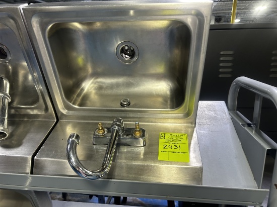 STAINLESS STEEL WALL MOUNT SINK WITH FAUCET