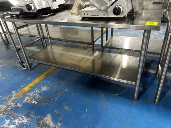 AMTEKCO 6FT STAINLESS STEEL TABLE WITH UNDERSHELF AND BACKSPLASH