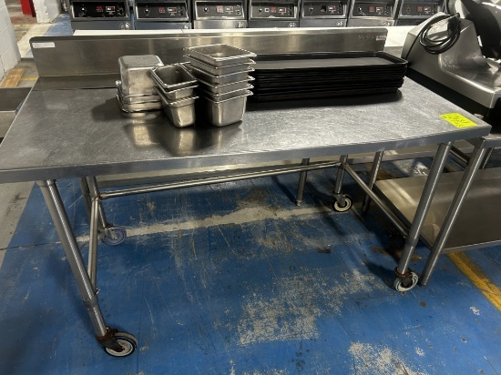 5FT STAINLESS STEEL TABLE WITH BACKSPLASH