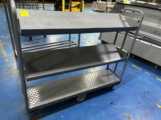 THREE TIER CART WITH SLANTED SHELVES