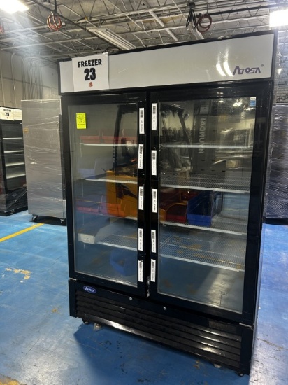 BOTTOM MOUNT SELF CONTAINED GLASS 2 DOOR FREEZER