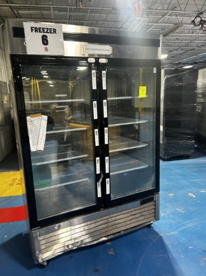 BOTTOM MOUNT SELF CONTAINED GLASS 2 DOOR FREEZER