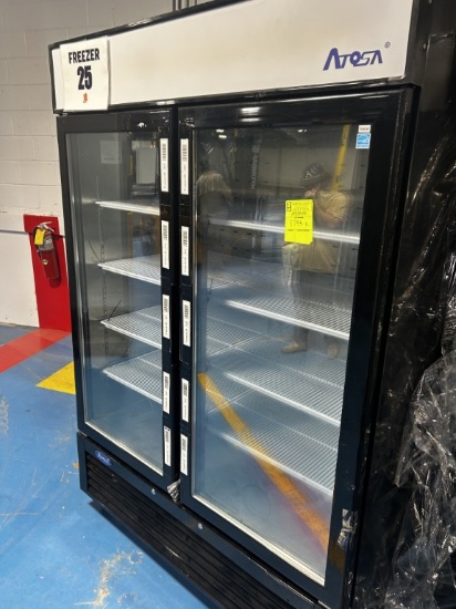 BOTTOM MOUNT SELF CONTAINED GLASS 2 DOOR FREEZER