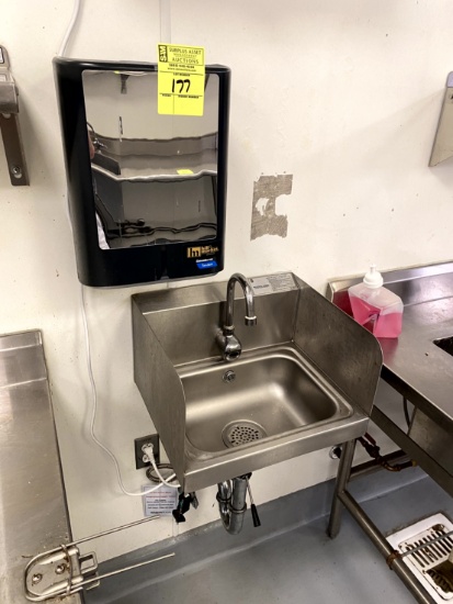 MOTION ACTIVATED HAND SINK WITH PAPER TOWEL DISPENSER