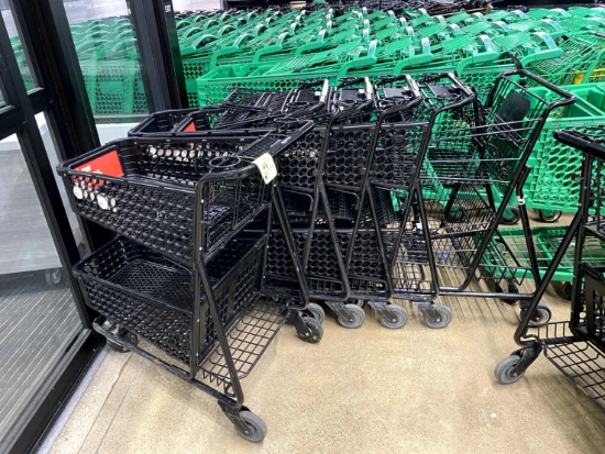BLACK TWO TIER SHOPPING CARTS