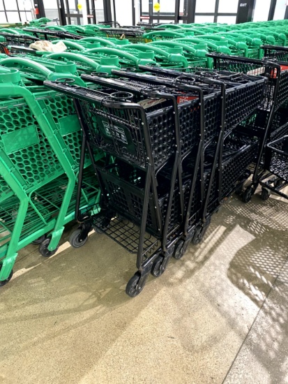 BLACK TWO TIER SHOPPING CARTS