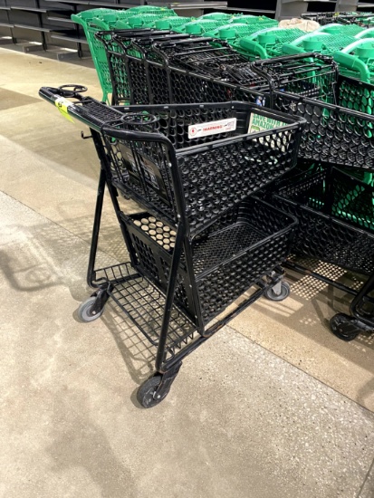 BLACK TWO TIER SHOPPING CARTS
