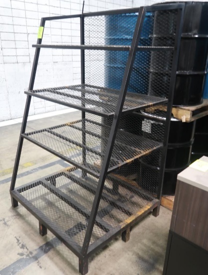4-tier slanted steel wire shelf