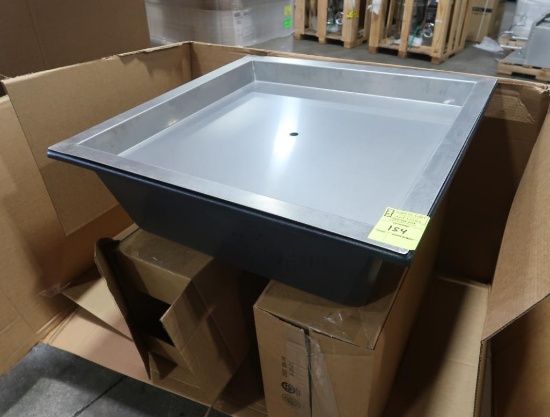 stainless ice chilled merchandiser w/ drain tub