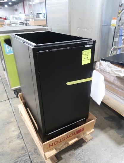 Royston steel trash bin cabinet, missing top