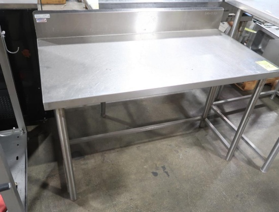 stainless table w/ backsplash