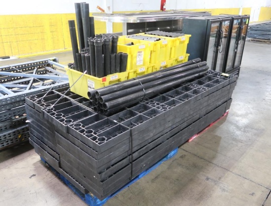pallet of outdoor plastic plantl merchandiser parts