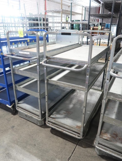 4-tier steel solid shelf cart
