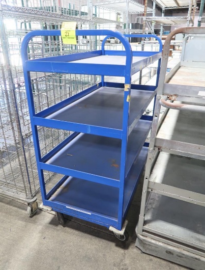 4-tier steel solid shelf cart