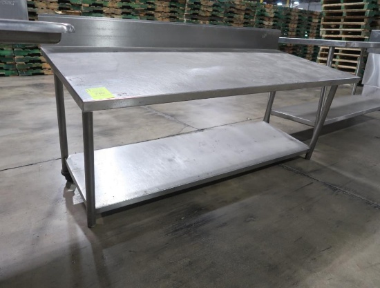 stainless table w/ bottom shelf, backsplash
