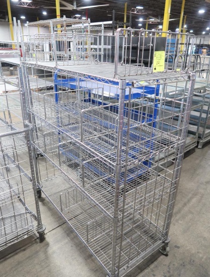 4-tier steel wire shelf cart