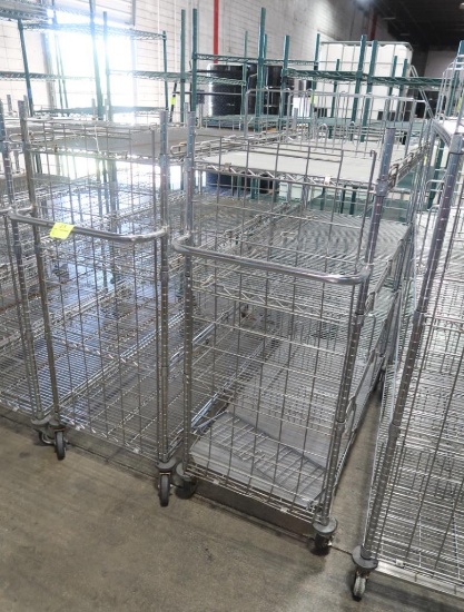 4-tier steel wire shelf cart