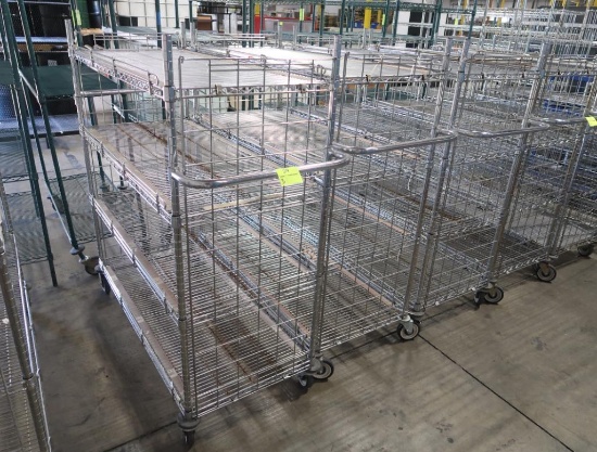 4-tier steel wire shelf cart
