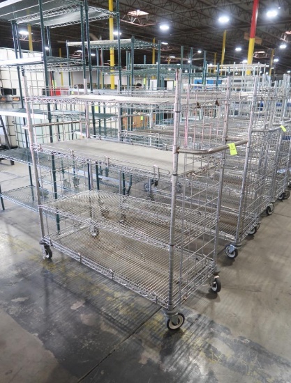 4-tier steel wire shelf cart