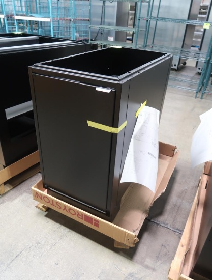 Royston steel trash bin cabinet, missing top