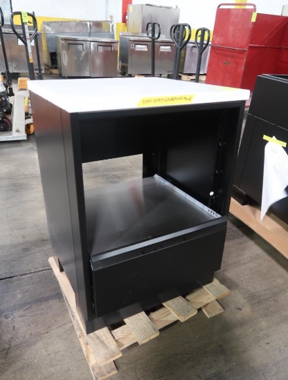 Royston steel cabinet w/ solid surface top & stainless shelf