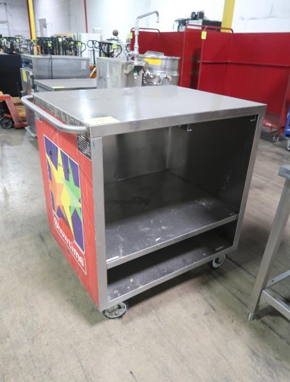 stainless demo cart w/ bottom shelves