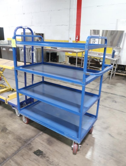 4-tier steel solid shelf cart