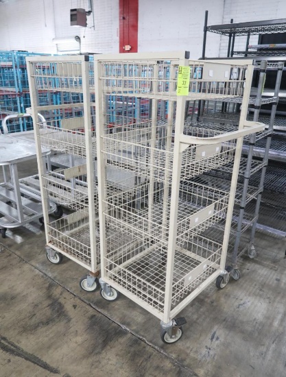 4-tier steel wire basket cart