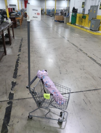 kid shopping cart and folding chair