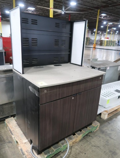 solid surface top table w/ under cabinet