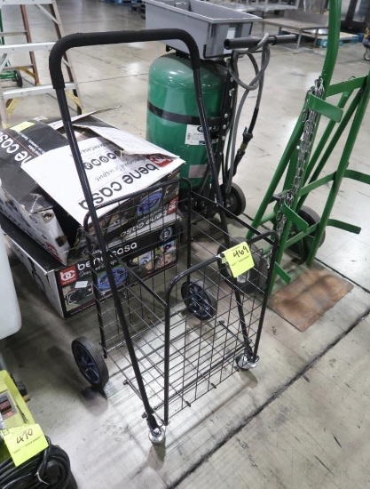 wire basket cart w/ solid tires