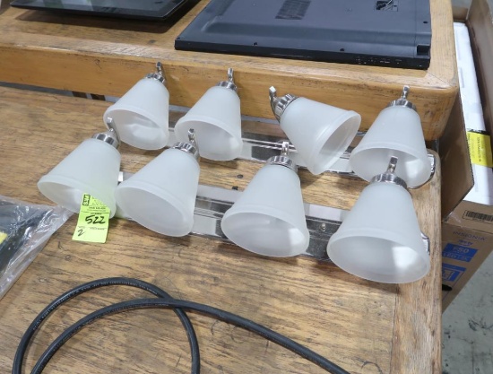 light fixture w/ stainless base and frosted glass lights