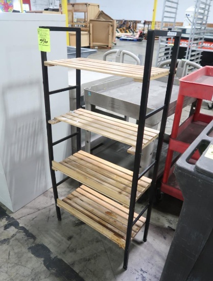 4-tier wooden shelf w/ steel fram