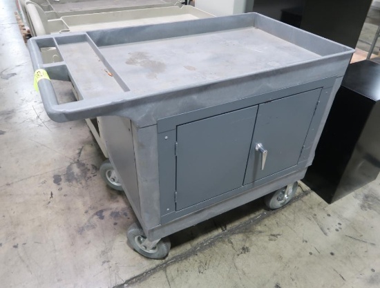 utility cart w/ enclosed bottom cabinet