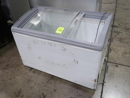 freezer self-contained island w/ curved glass top