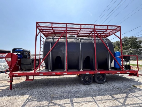 trailer w/ 5000 gal poly tank, generator & pump, looks new