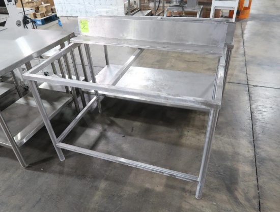 stainless poly top table w/ backsplash
