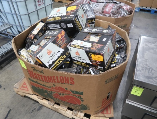 crate of Pine Mountain fire logs