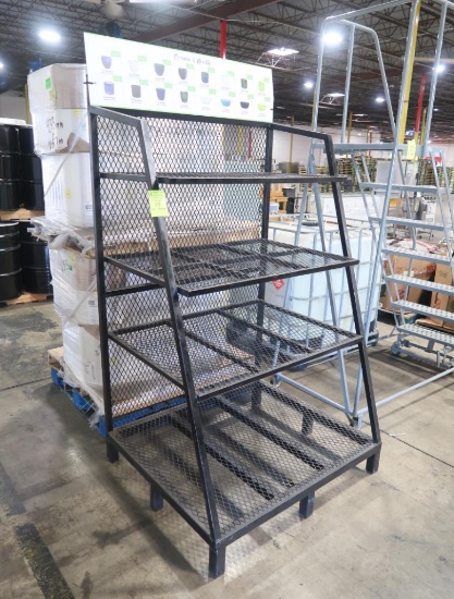 4-tier slanted steel wire shelf