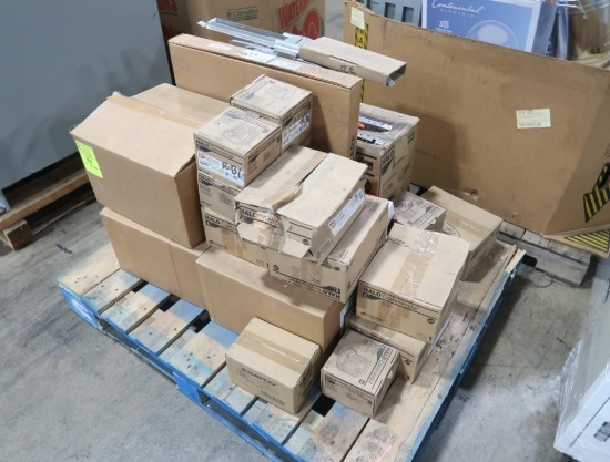 pallet of Halo Commercial LED fixture parts