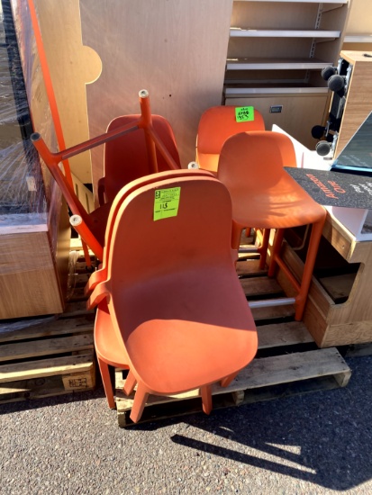 ORANGE PLASTIC CHAIRS