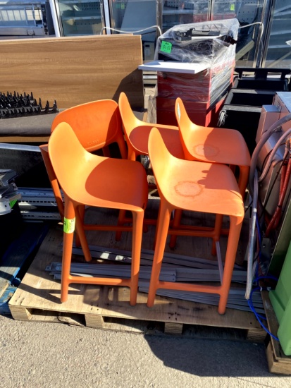 ORANGE PLASTIC CHAIRS