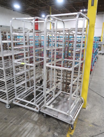 aluminum sheet pan carts with space for bottom tray